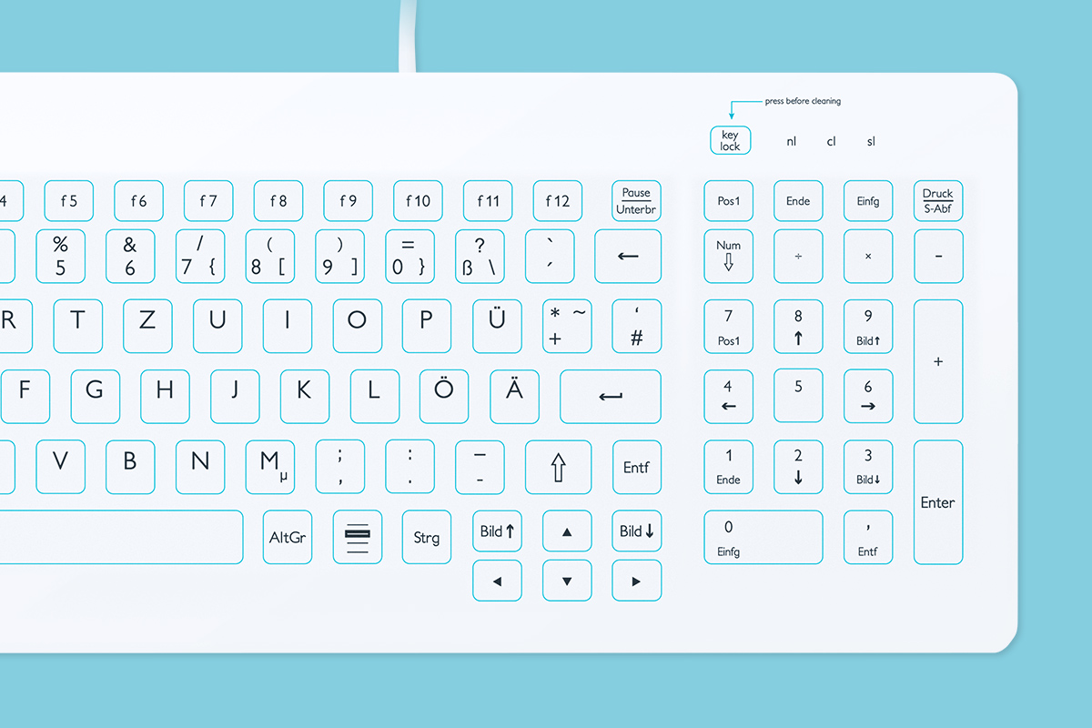 Purekeys Hygienetastatur 400 – kompakt, USB-Kabel – Bild 7