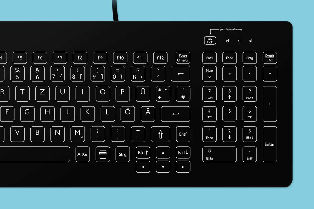 Purekeys Hygienetastatur 400 – kompakt, USB-Kabel – Bild 8