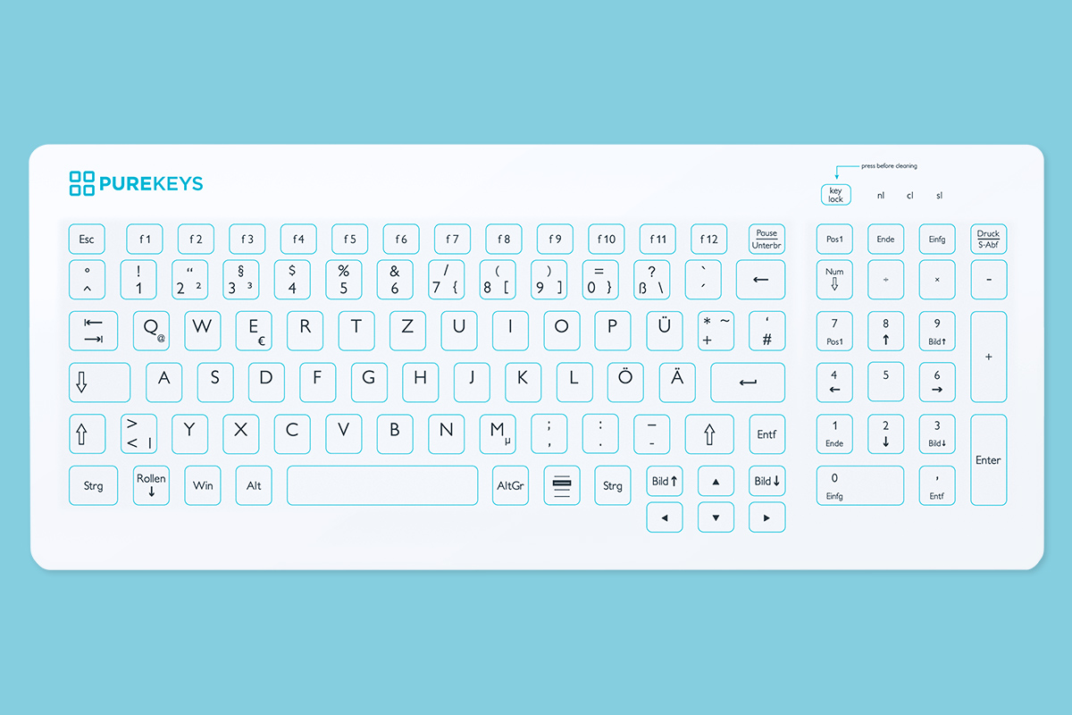 Purekeys Hygienetastatur 404 - kompakt, kabellos – Bild 3