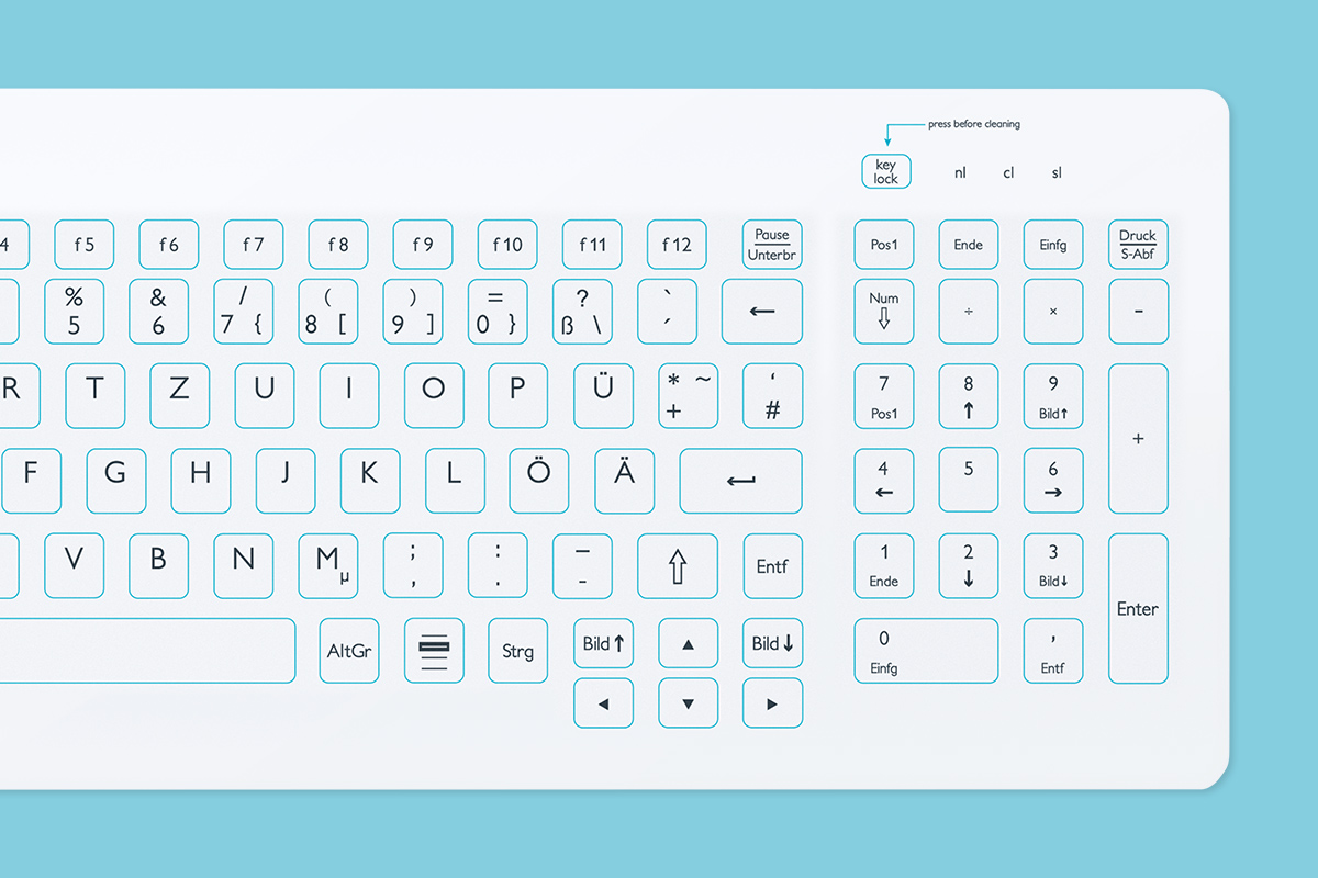 Purekeys Hygienetastatur 404 - kompakt, kabellos – Bild 8