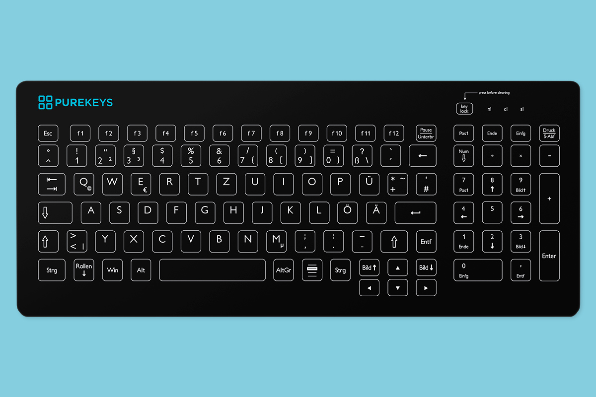 Purekeys Hygienetastatur 404 - kompakt, kabellos – Bild 4